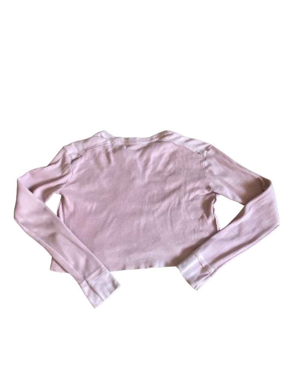 Wild Fable Womens Waffle Knit Cropped Thermal Shirt-Pink-Size M-GUC - Picture 6 of 7